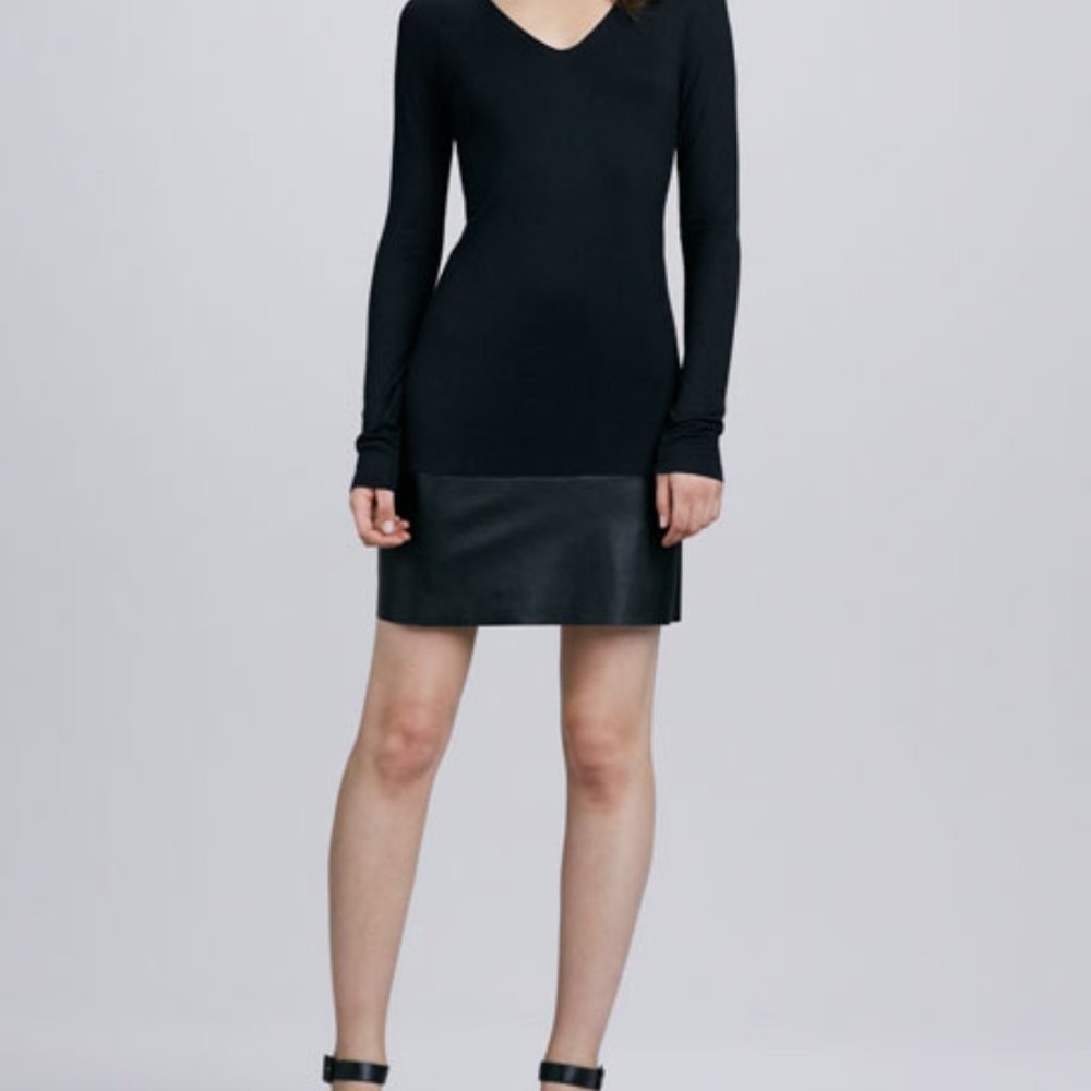 Viveca Faux-Leather Panel Dress